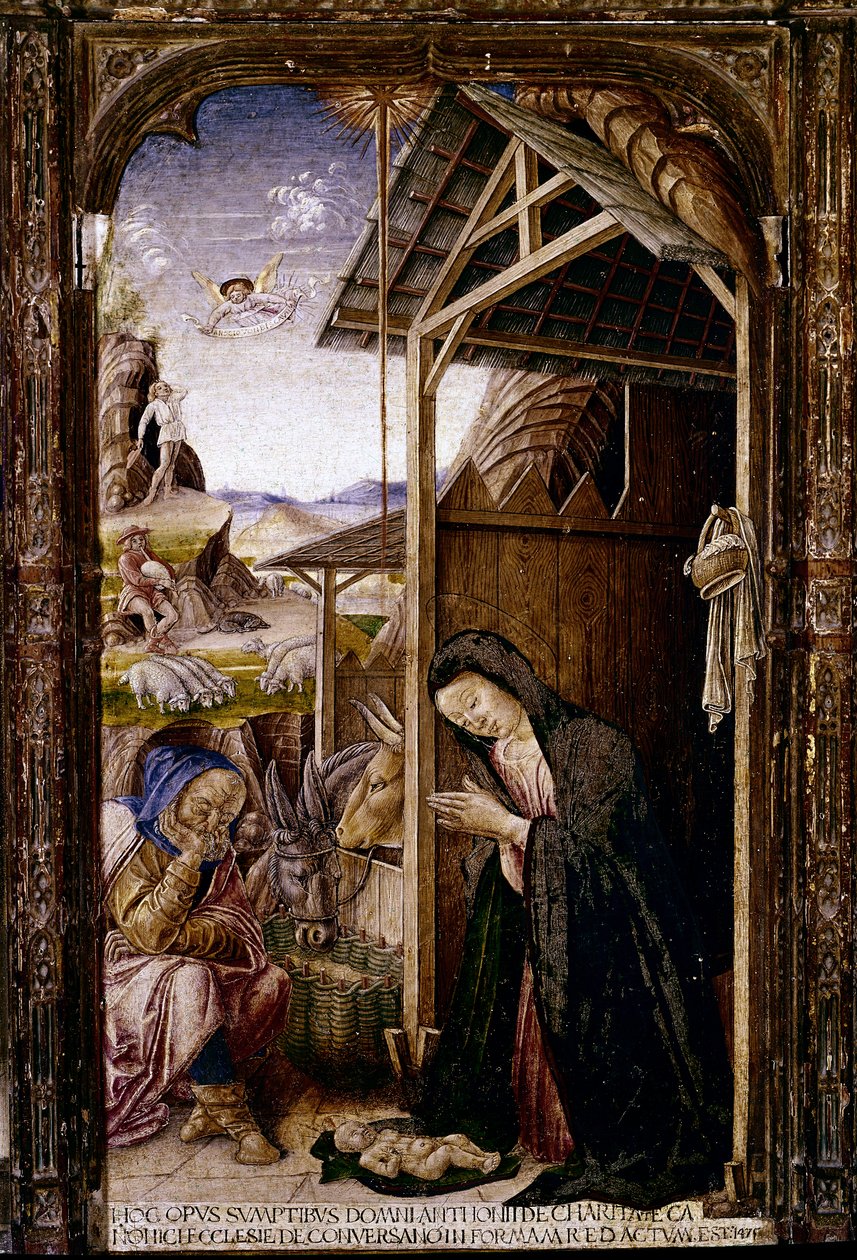 Polyptych of Conversano, detalj av fødselen av Bartolomeo (and workshop) Vivarini