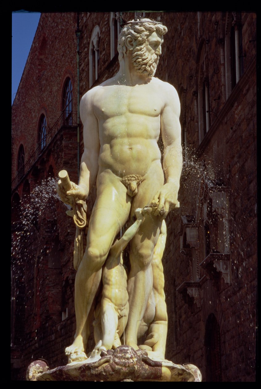 The Fountain of Neptun, detalj av figuren av Neptun, 1560-75 marmor se også 97917-20 av Bartolomeo Ammannati