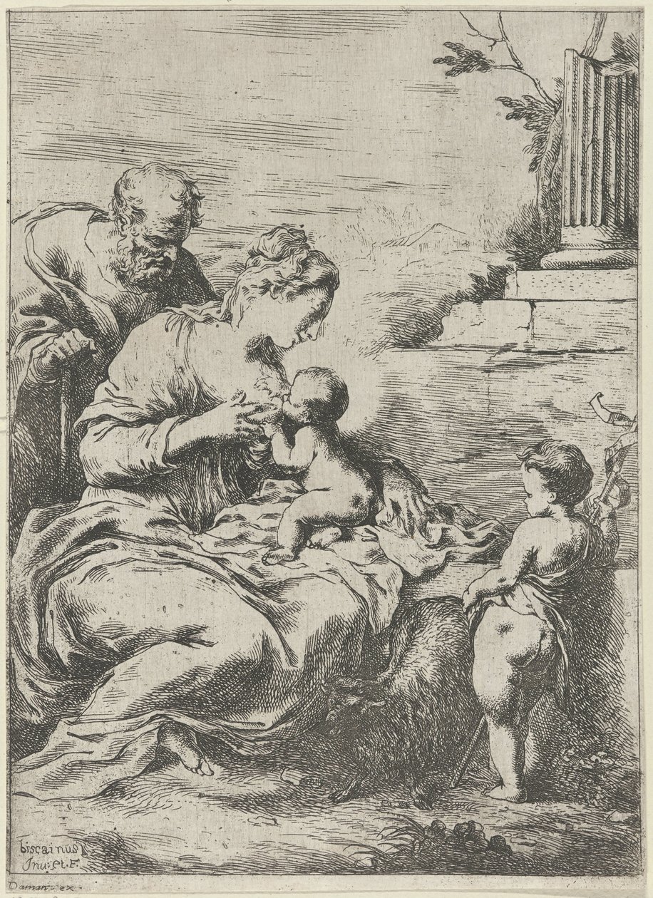 Maria dier Kristusbarnet av Bartolomeo Biscaino
