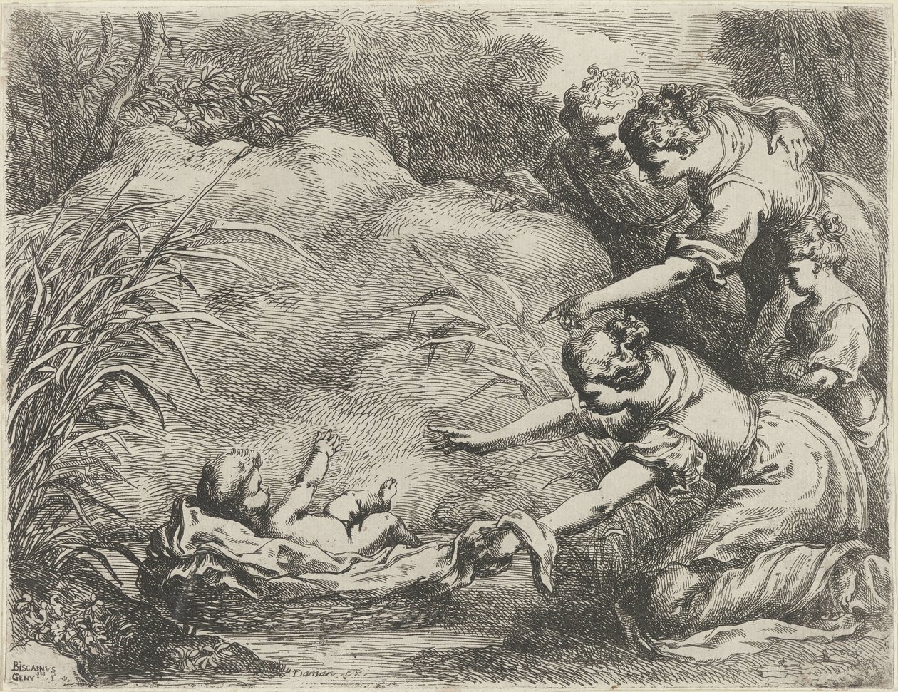 Moses reddet fra Nilen av Bartolomeo Biscaino
