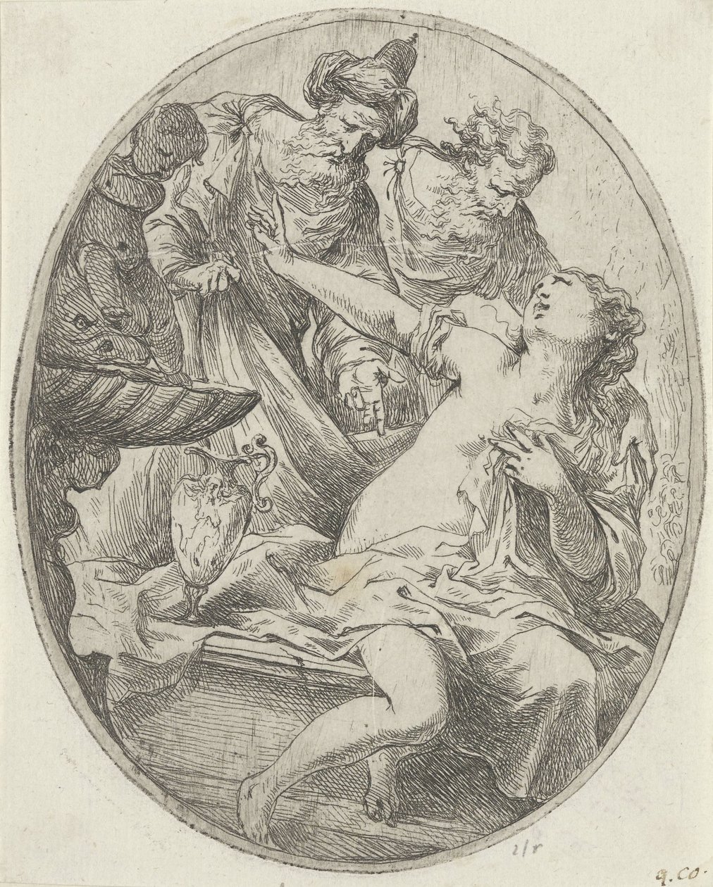 Susanna og de eldste av Bartolomeo Biscaino