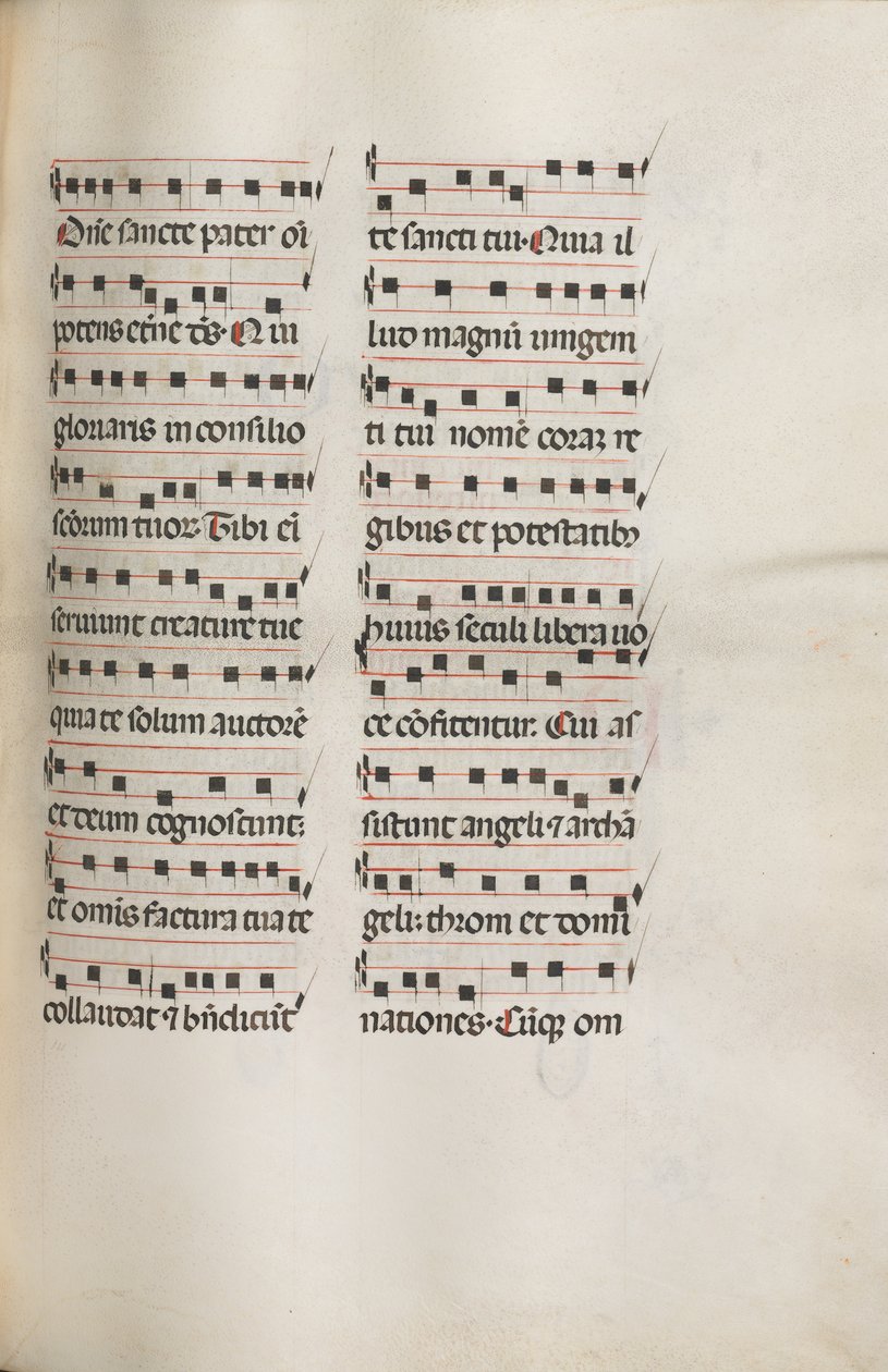 Missale: Fol. 112: inneholder litt musikk som en del av palmesøndagsliturgien, 1469. av Bartolomeo Caporali