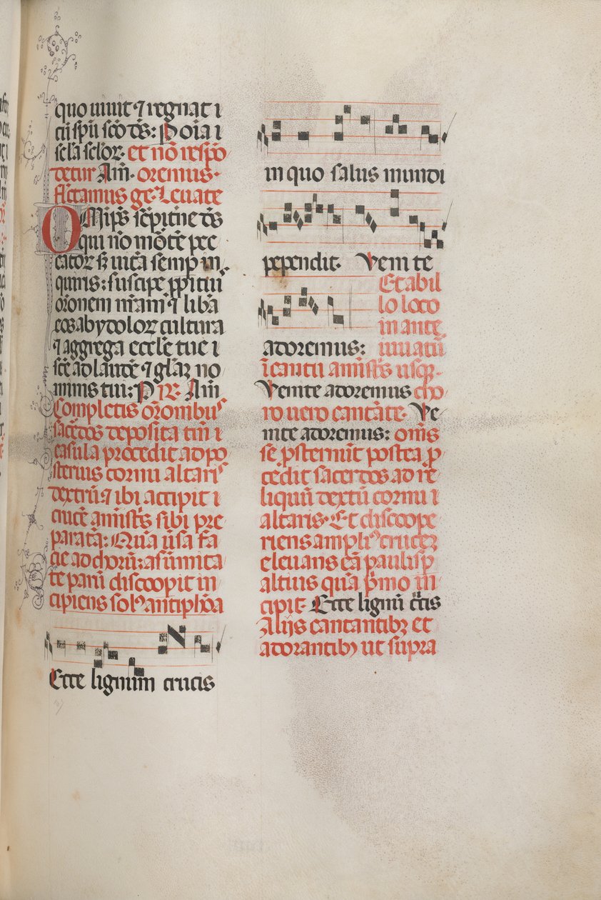 Missale: Fol. 148: Musikk for Se korsveden..., 1469 av Bartolomeo Caporali