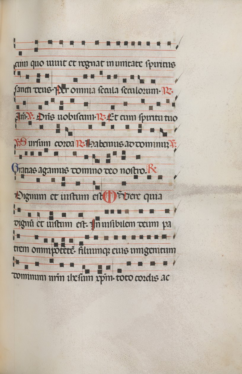 Missale: Fol. 154: Music for Exultet, 1469 av Bartolomeo Caporali