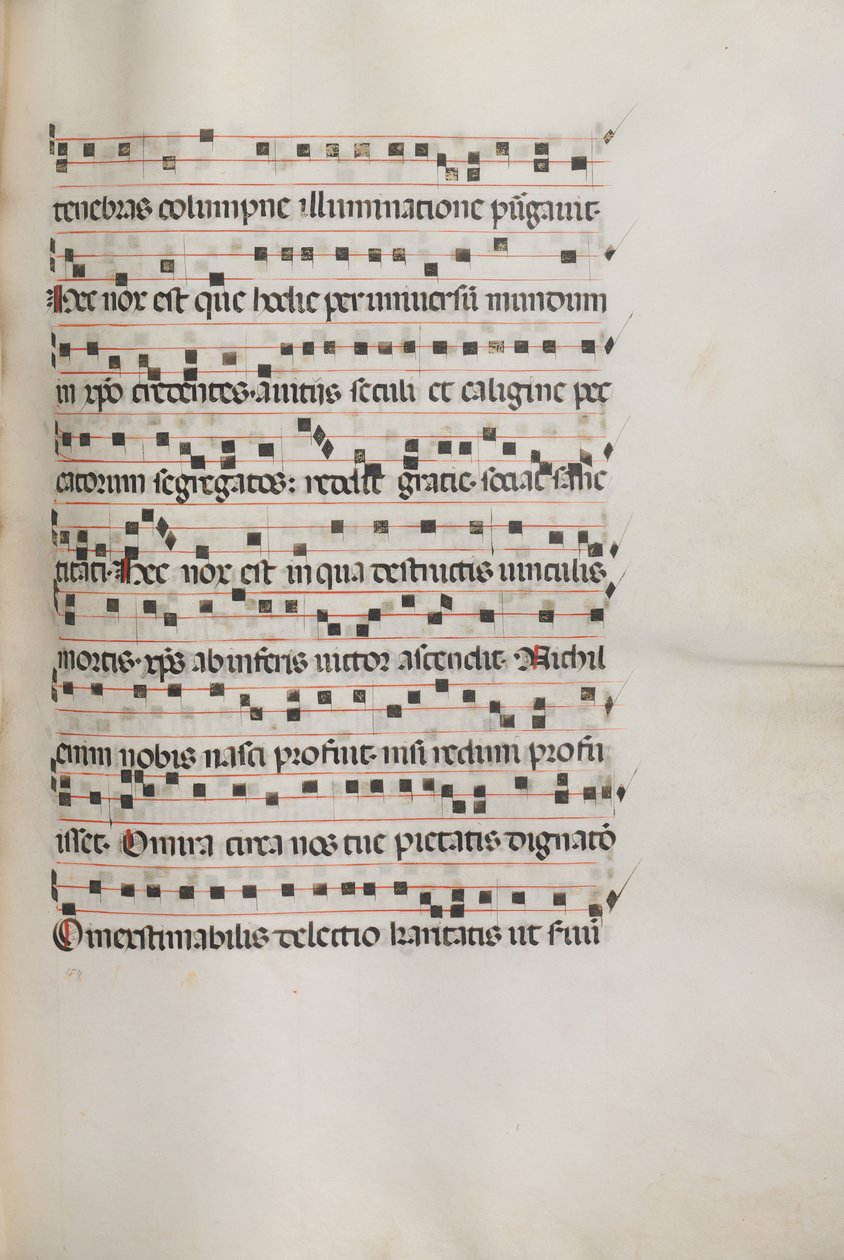 Missale: Fol. 155: Music for Exultet, 1469 av Bartolomeo Caporali