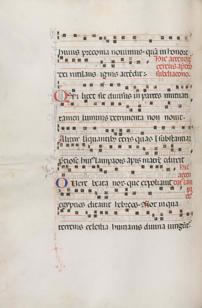 Missale: Fol. 156v: Music for Exultet, 1469 av Bartolomeo Caporali