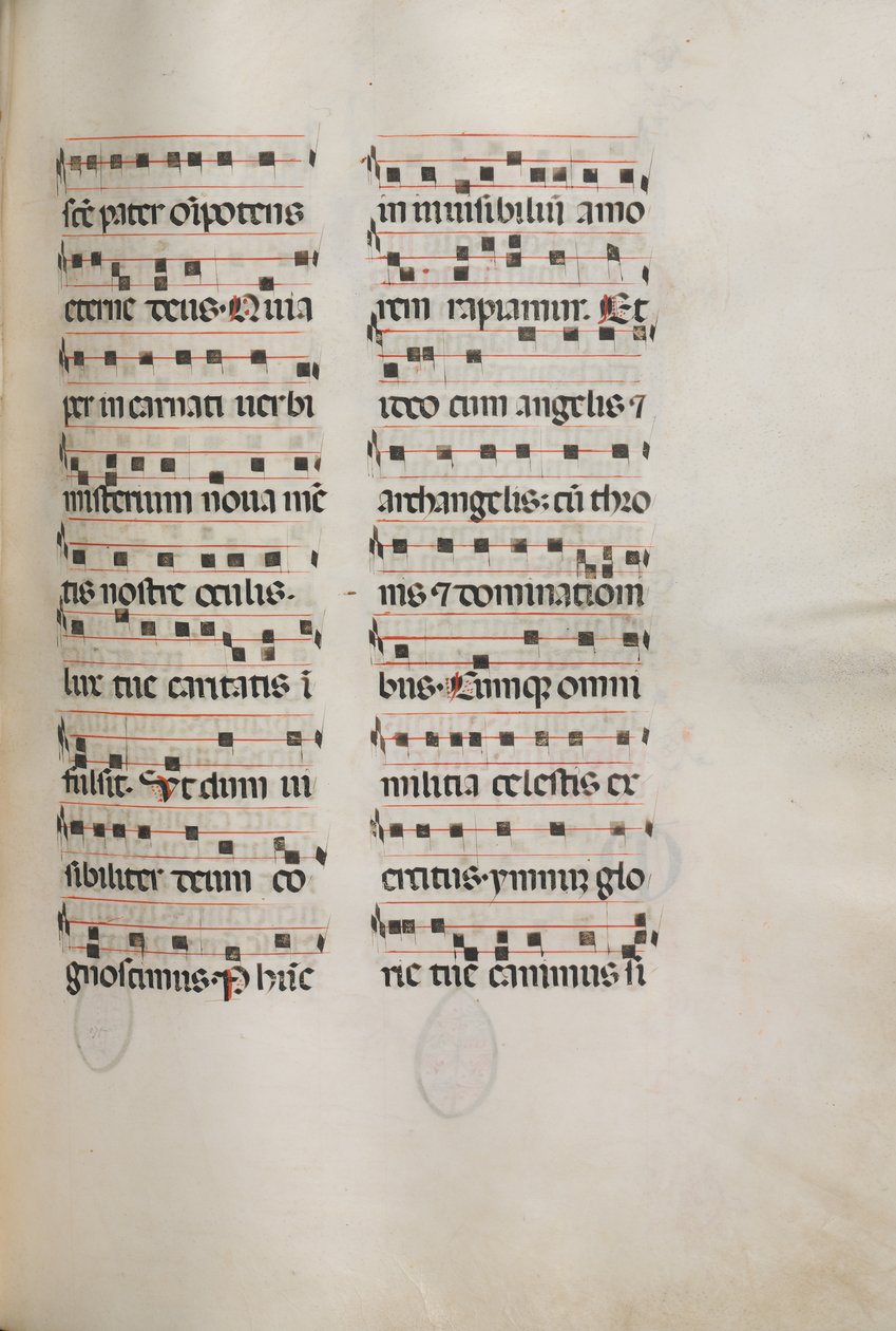 Missale: Fol. 177: Musikk til forskjellige vanlige bønner, 1469. av Bartolomeo Caporali