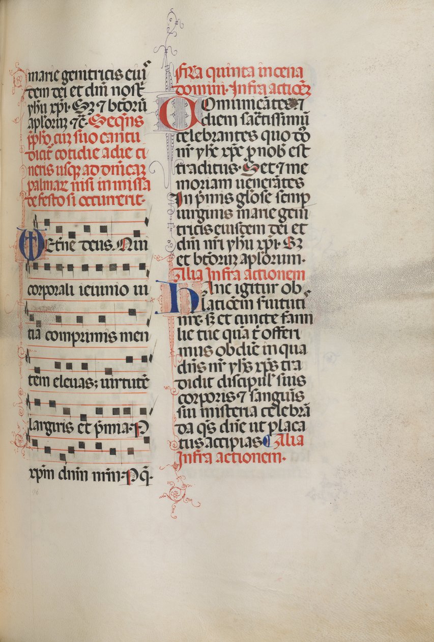 Missale: Fol. 178: Musikk til forskjellige vanlige bønner, 1469. av Bartolomeo Caporali