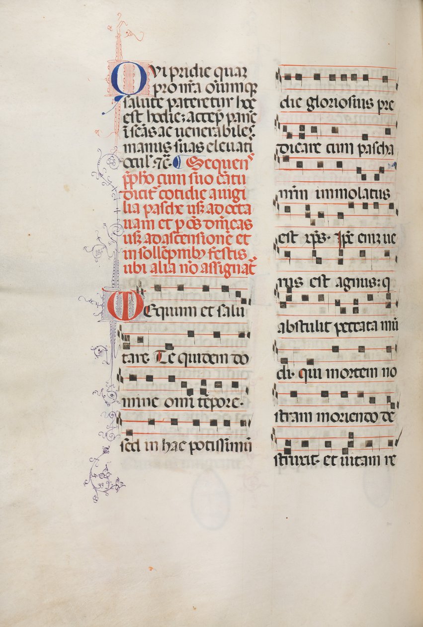 Missale: Fol. 178v: Musikk til forskjellige vanlige bønner, 1469. av Bartolomeo Caporali