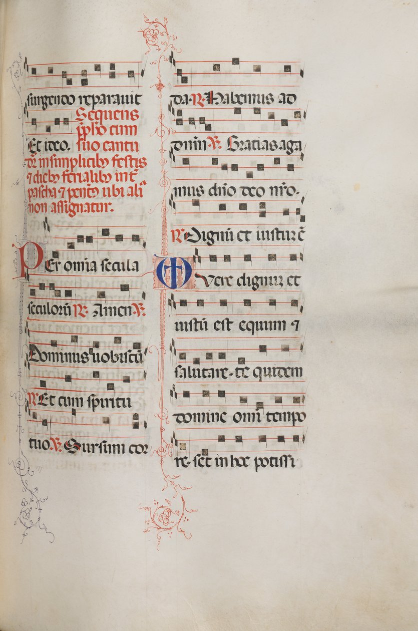 Missale: Fol. 179: Musikk til forskjellige vanlige bønner, 1469. av Bartolomeo Caporali