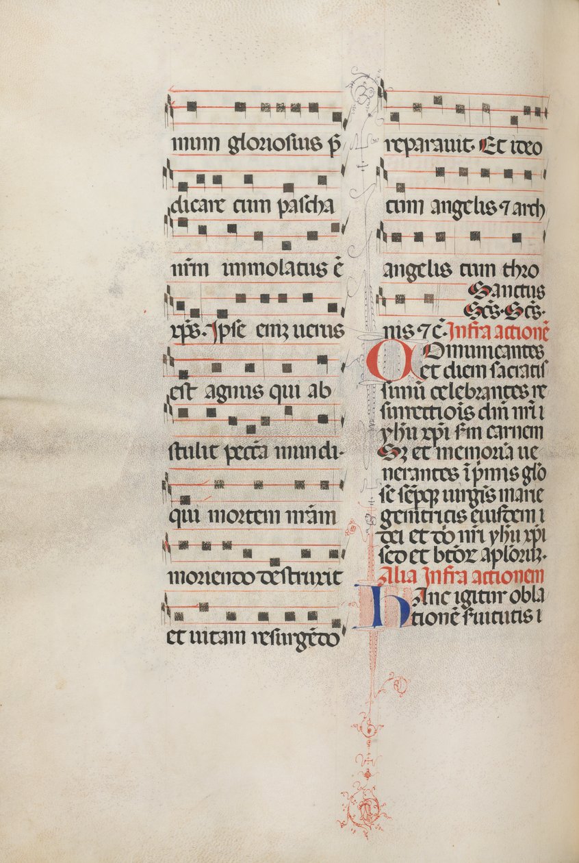 Missale: Fol. 179v: Musikk til forskjellige vanlige bønner, 1469. av Bartolomeo Caporali