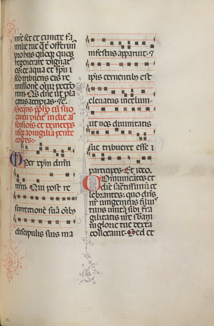 Missale: Fol. 180: Musikk til forskjellige vanlige bønner, 1469. av Bartolomeo Caporali