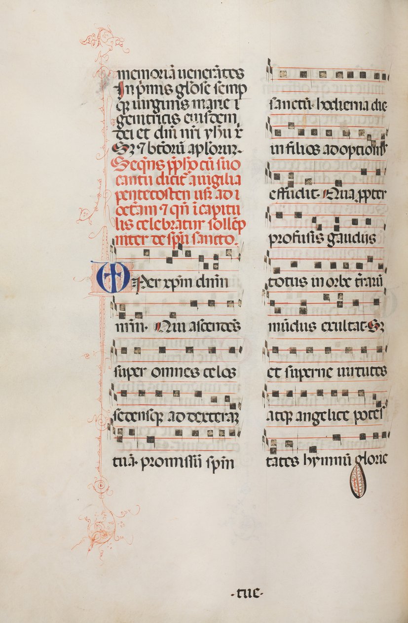 Missale: Fol. 180v: Musikk til forskjellige vanlige bønner, 1469. av Bartolomeo Caporali
