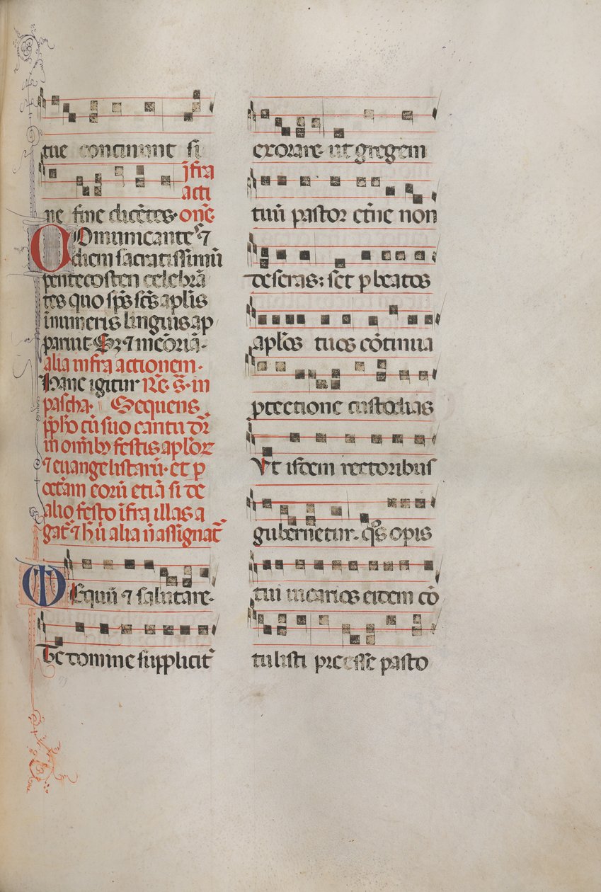 Missale: Fol. 181: Musikk til forskjellige vanlige bønner, 1469. av Bartolomeo Caporali