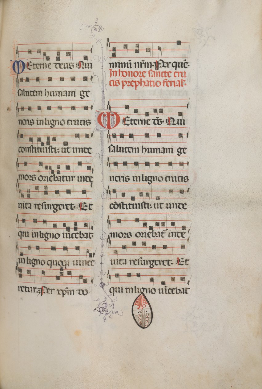 Missale: Fol. 182: Musikk til forskjellige vanlige bønner, 1469. av Bartolomeo Caporali