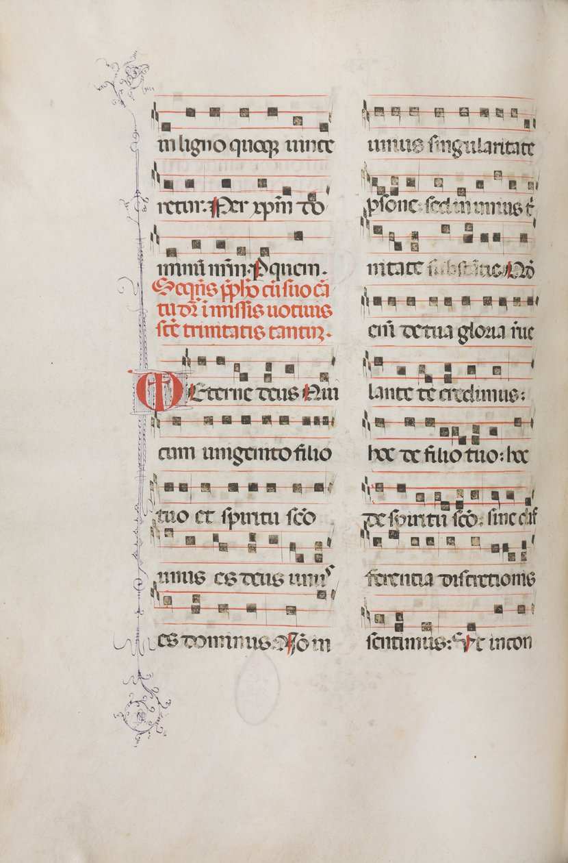 Missale: Fol. 182v: Musikk til forskjellige vanlige bønner, 1469. av Bartolomeo Caporali