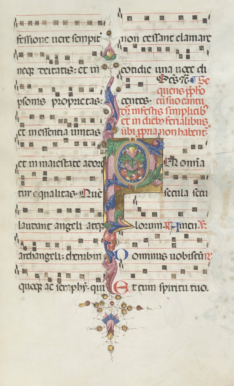 Missale: Fol. 183: Bladdekorasjon, 1469. av Bartolomeo Caporali