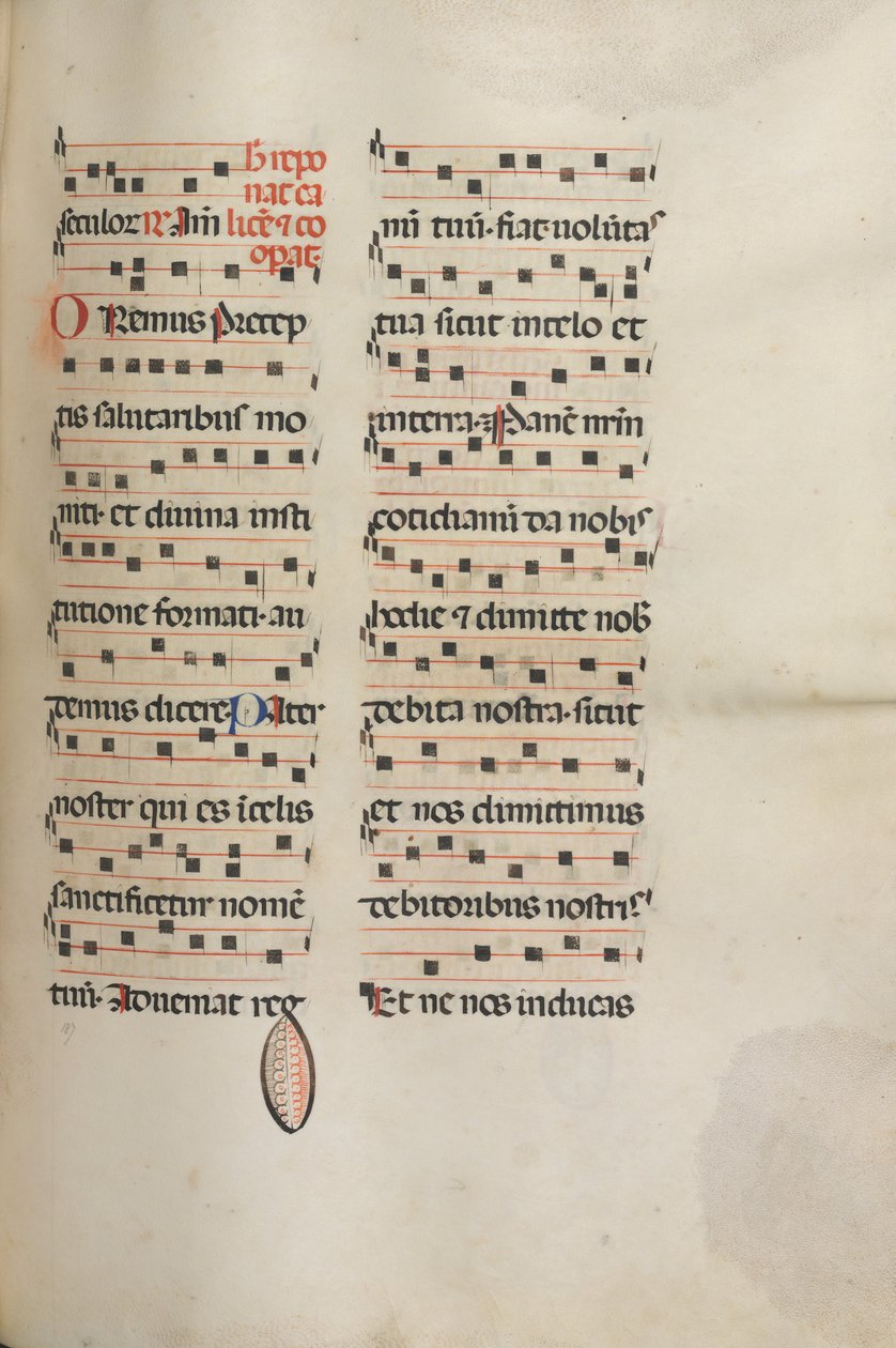 Missale: Fol. 189: Musikk for forskjellige bønner, 1469. av Bartolomeo Caporali