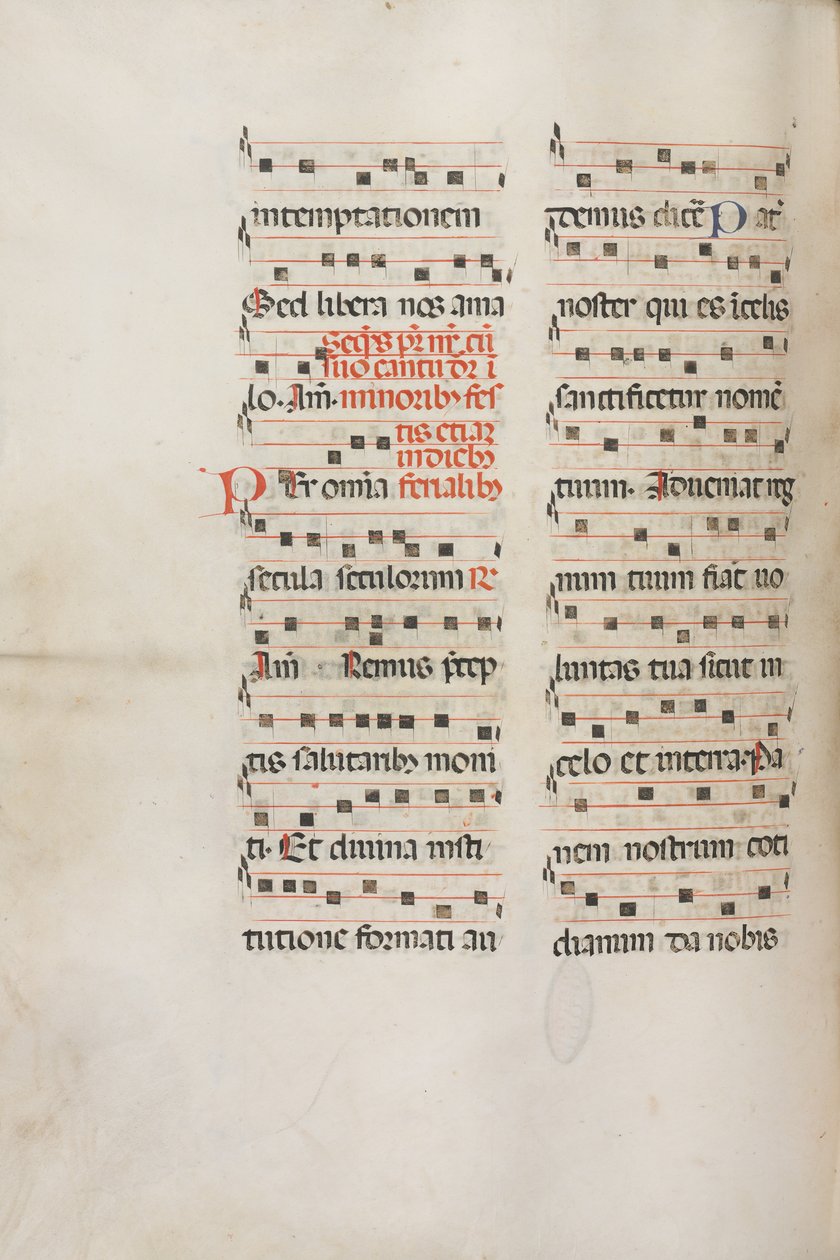 Missale: Fol. 189v: Musikk for forskjellige bønner, 1469. av Bartolomeo Caporali
