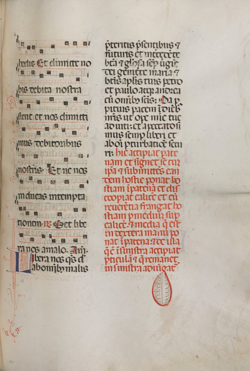 Missale: Fol. 190: Musikk til forskjellige bønner, 1469. av Bartolomeo Caporali