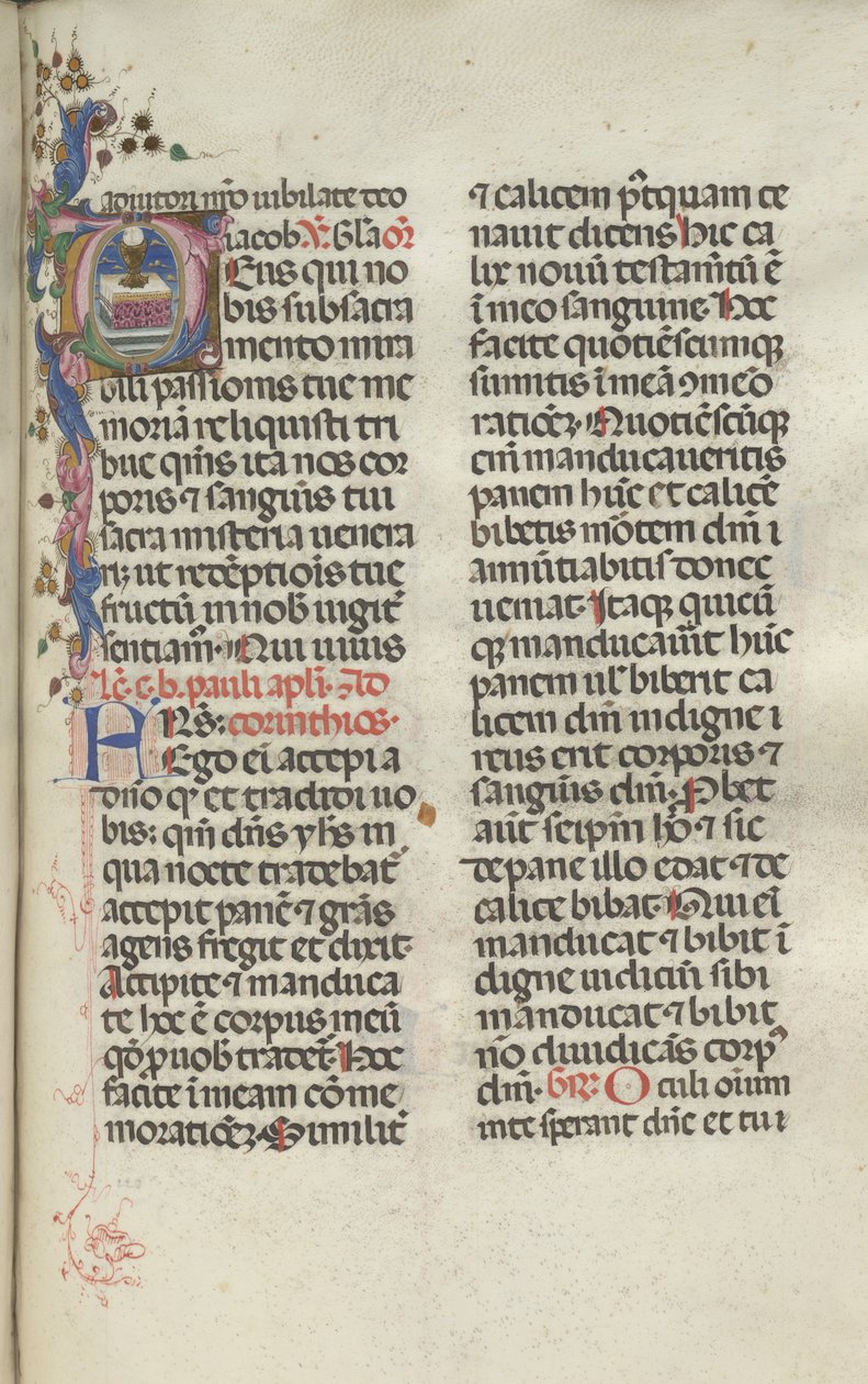 Missale: Fol. 225: Kalk med vert, 1469. av Bartolomeo Caporali