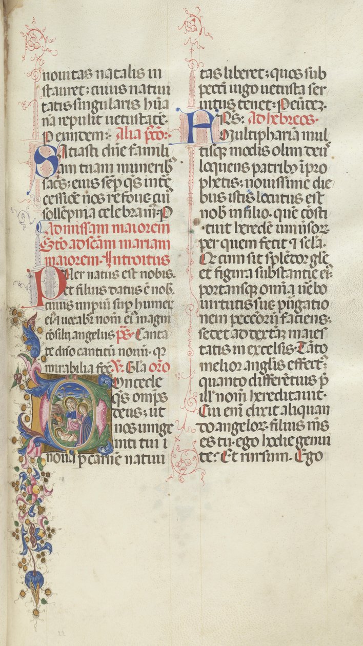 Missale: Fol. 22: Fødsel, 1469. av Bartolomeo Caporali