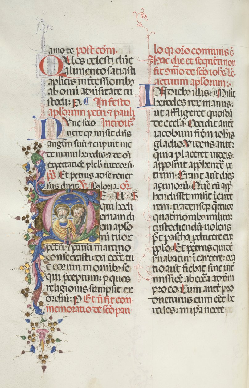 Missale: Fol. 290v: De hellige Peter og Paulus, 1469. av Bartolomeo Caporali