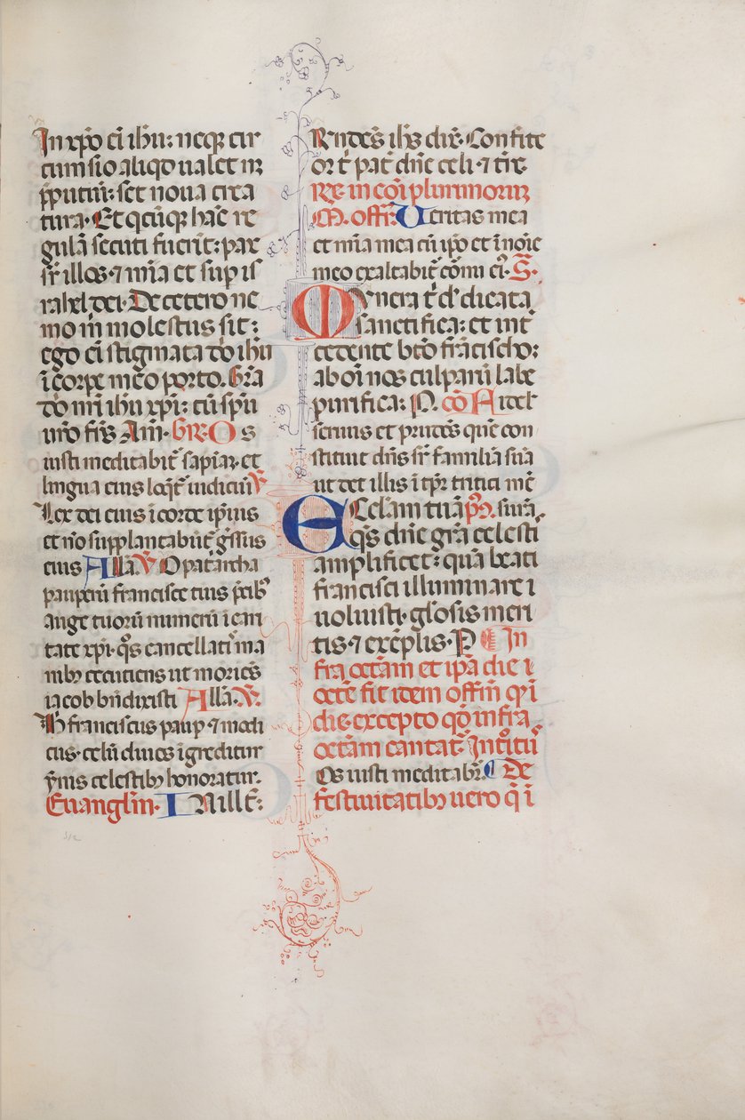 Missale: Fol. 319: Fransiskus og helligmesse for den hellige Frans, 1469. av Bartolomeo Caporali