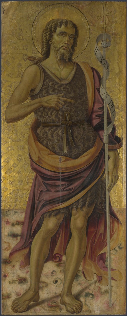 Døperen Johannes fra altertavlen: Jomfruen og barnet med hellige, ca 1475 av Bartolomeo Caporali