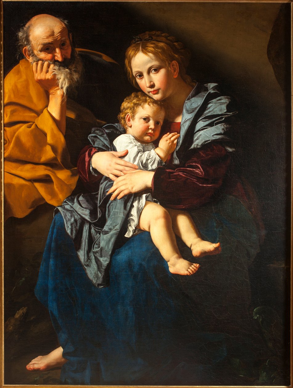 Hellig familie (olje på lerret av Bartolomeo Cavarozzi