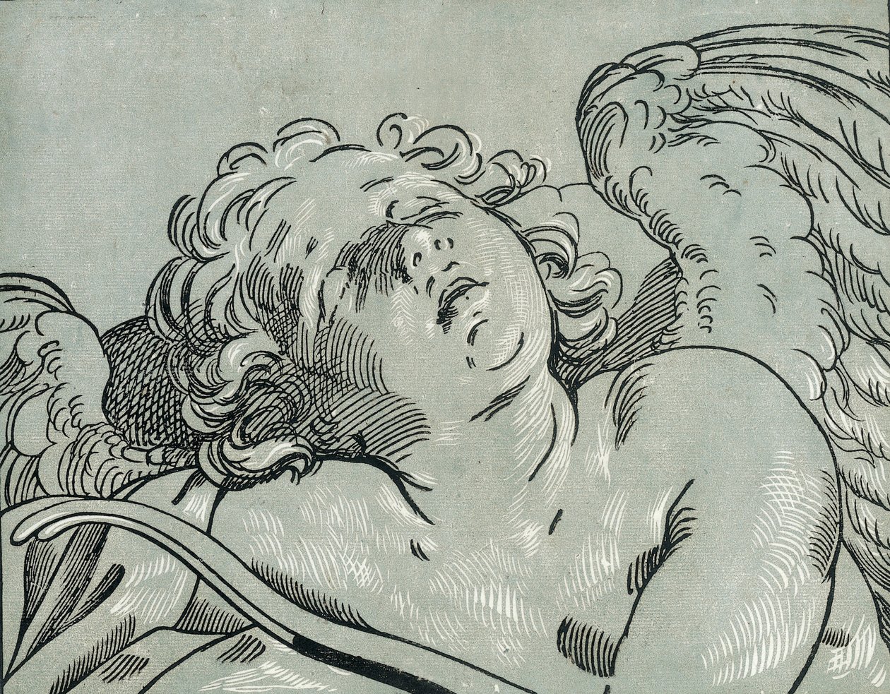En sovende amor, 1630-45. av Bartolomeo Coriolano