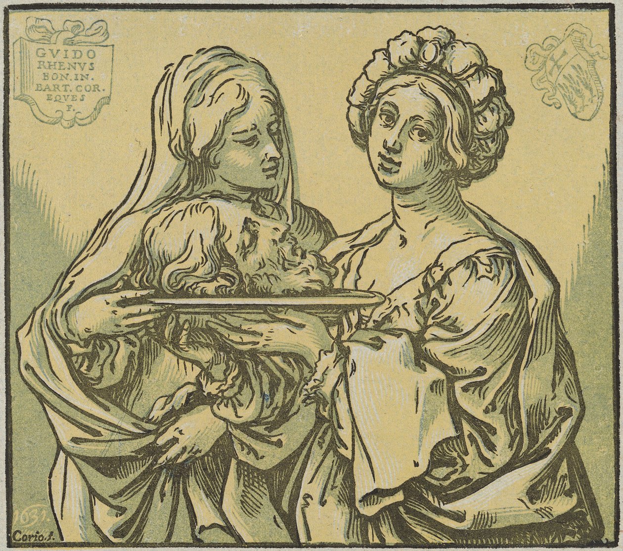 Herodias og Salome av Bartolomeo Coriolano after Guido Reni