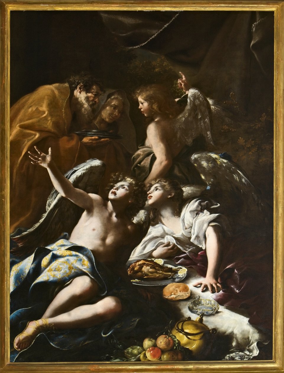 Abraham Lives the Three Angels, ca. 1694 (olje på lerret) av Bartolomeo Guidobono