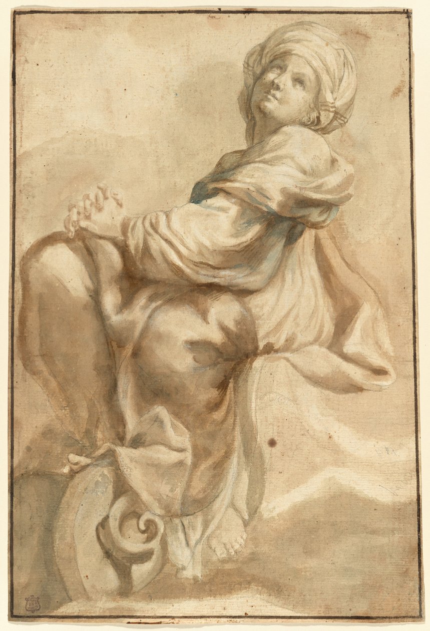 Sittende Sibyl av Bartolomeo Guidobono