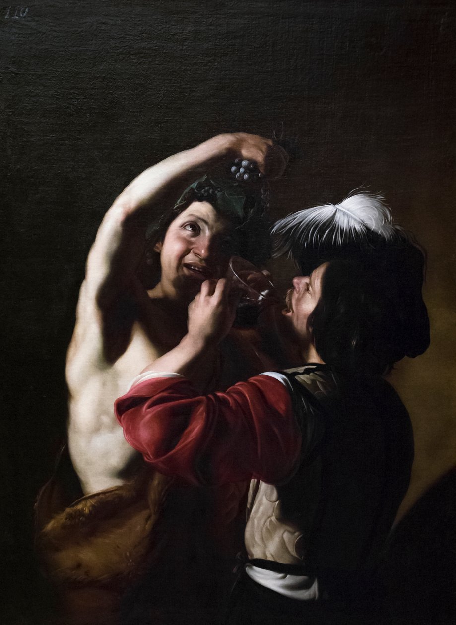 Bacchus og en drikker av Bartolomeo Manfredi