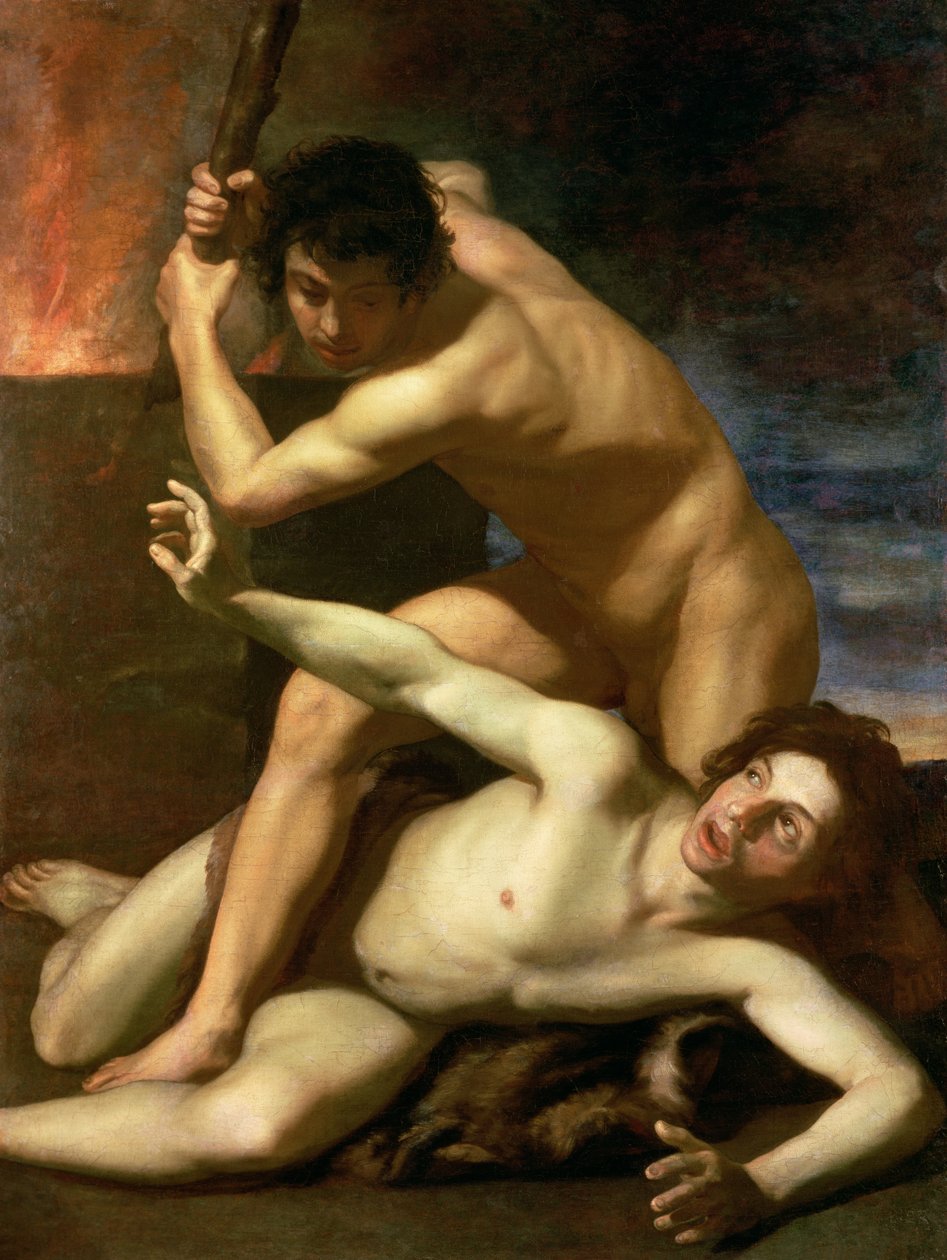 Kain myrder Abel, ca. 1610 (olje på lerret) av Bartolomeo Manfredi