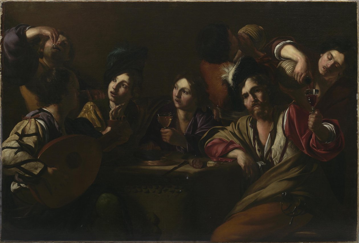 Tavernascene, ca 1619. av Bartolomeo Manfredi