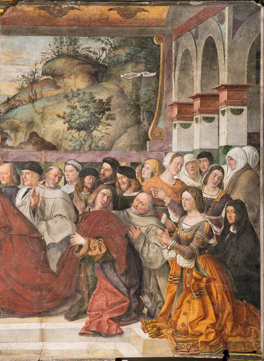Kardinal Guido av Monfort åpner den helliges ark, den helliges skole, detalj av 2196216 av Bartolomeo Montagna