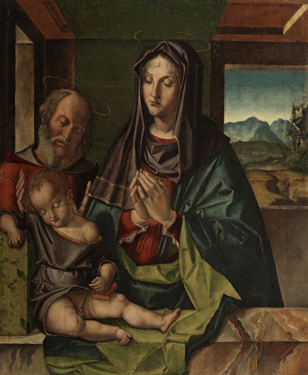 Holy Family, ca. 1500 (olje på panel) av Bartolomeo Montagna