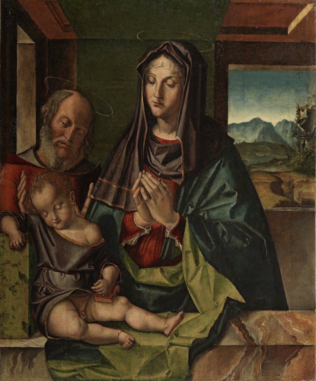 Hellig familie, ca. 1500 av Bartolomeo Montagna