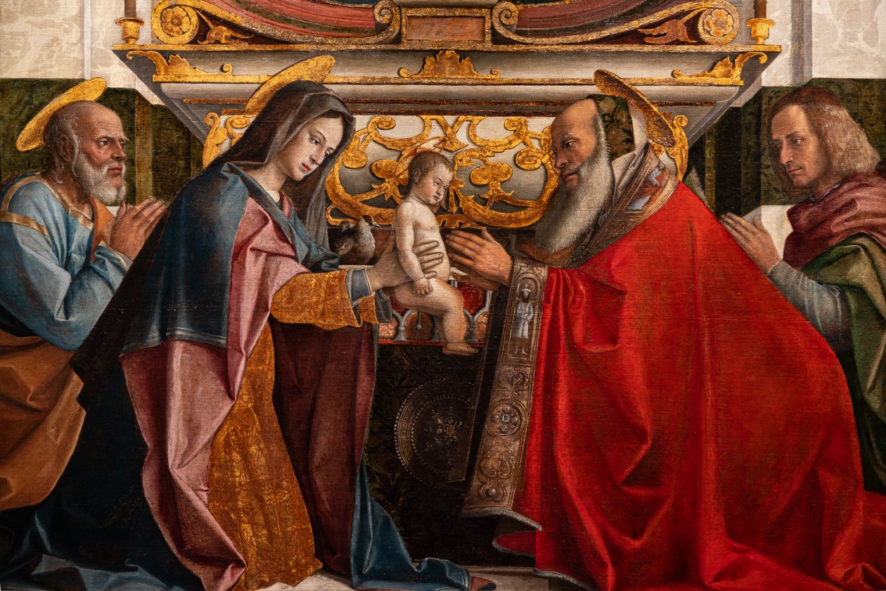 Presentasjon av Jesus ved tempelet, detalj av Bartolomeo Montagna