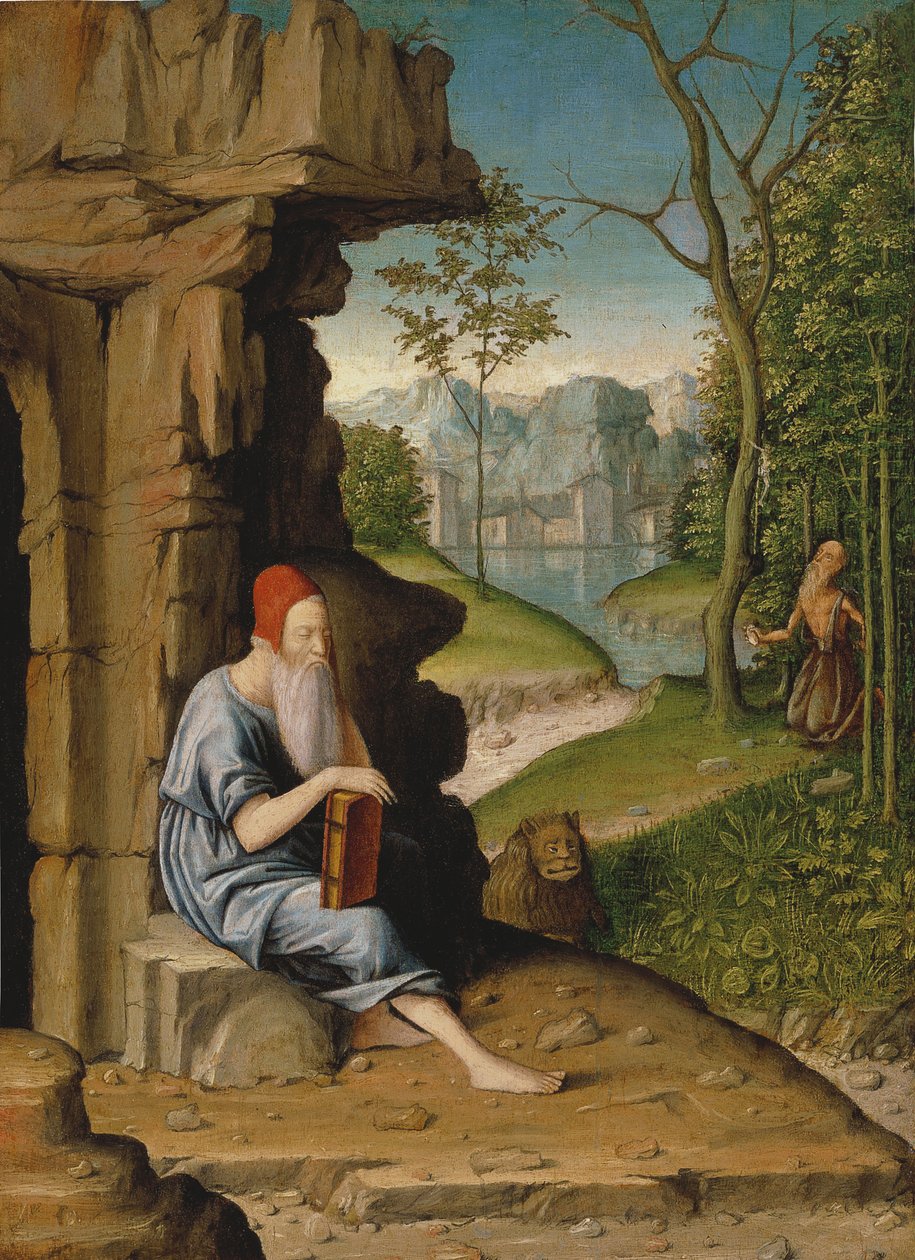 Saint Hieronymus i ørkenen av Bartolomeo Montagna