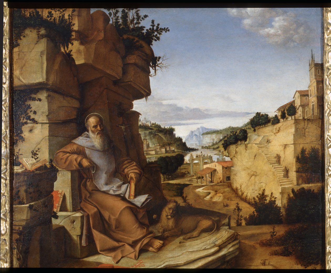 Saint Hieronymus i ørkenen, 1500-02 av Bartolomeo Montagna
