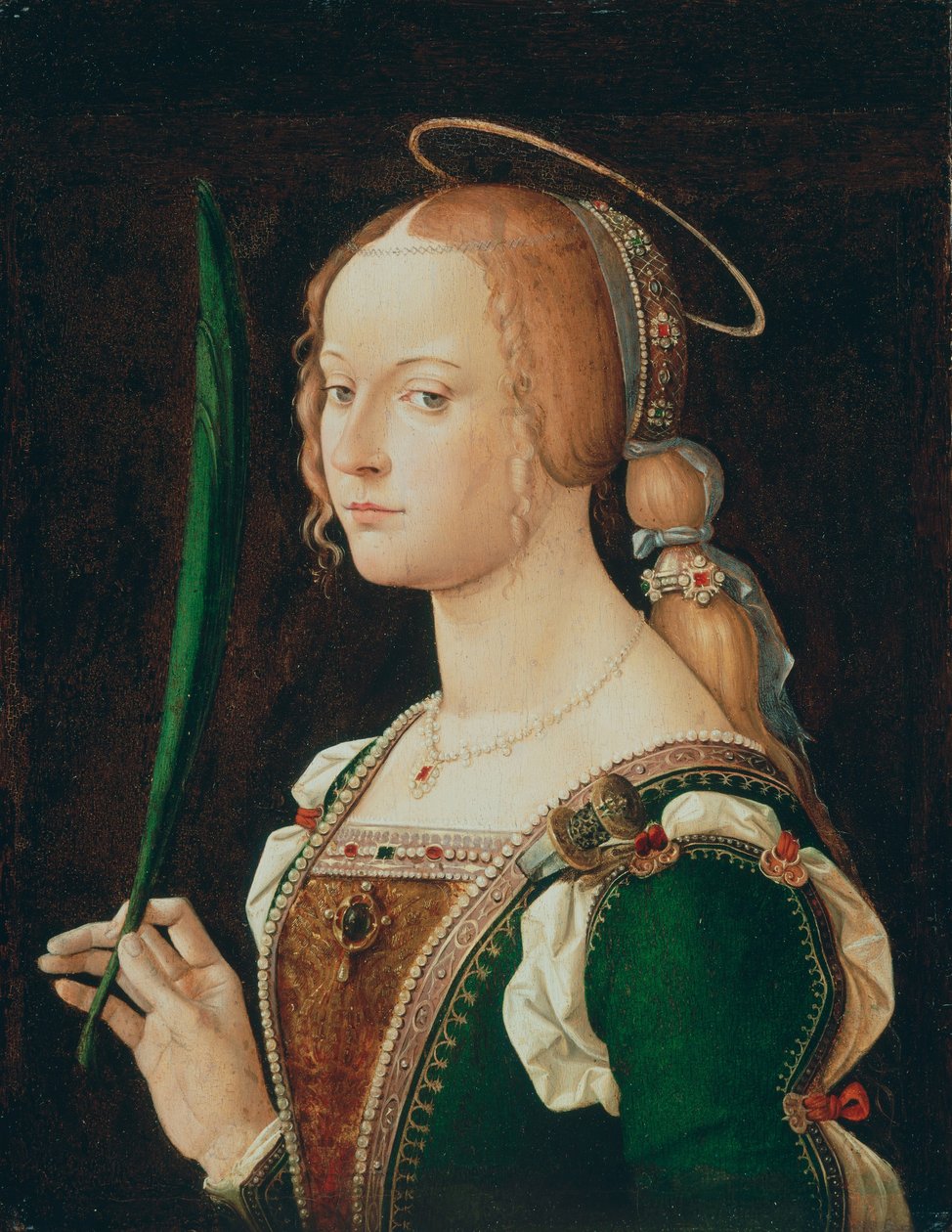 Den hellige Justina av Padua, ca. 1490 (olje på tre) av Bartolomeo Montagna