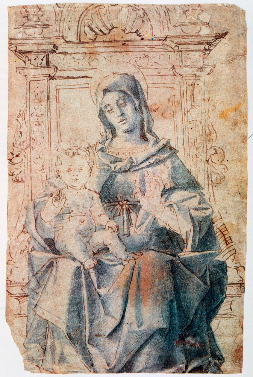 Jomfruen og barnet, c1470-1523 av Bartolomeo Montagna