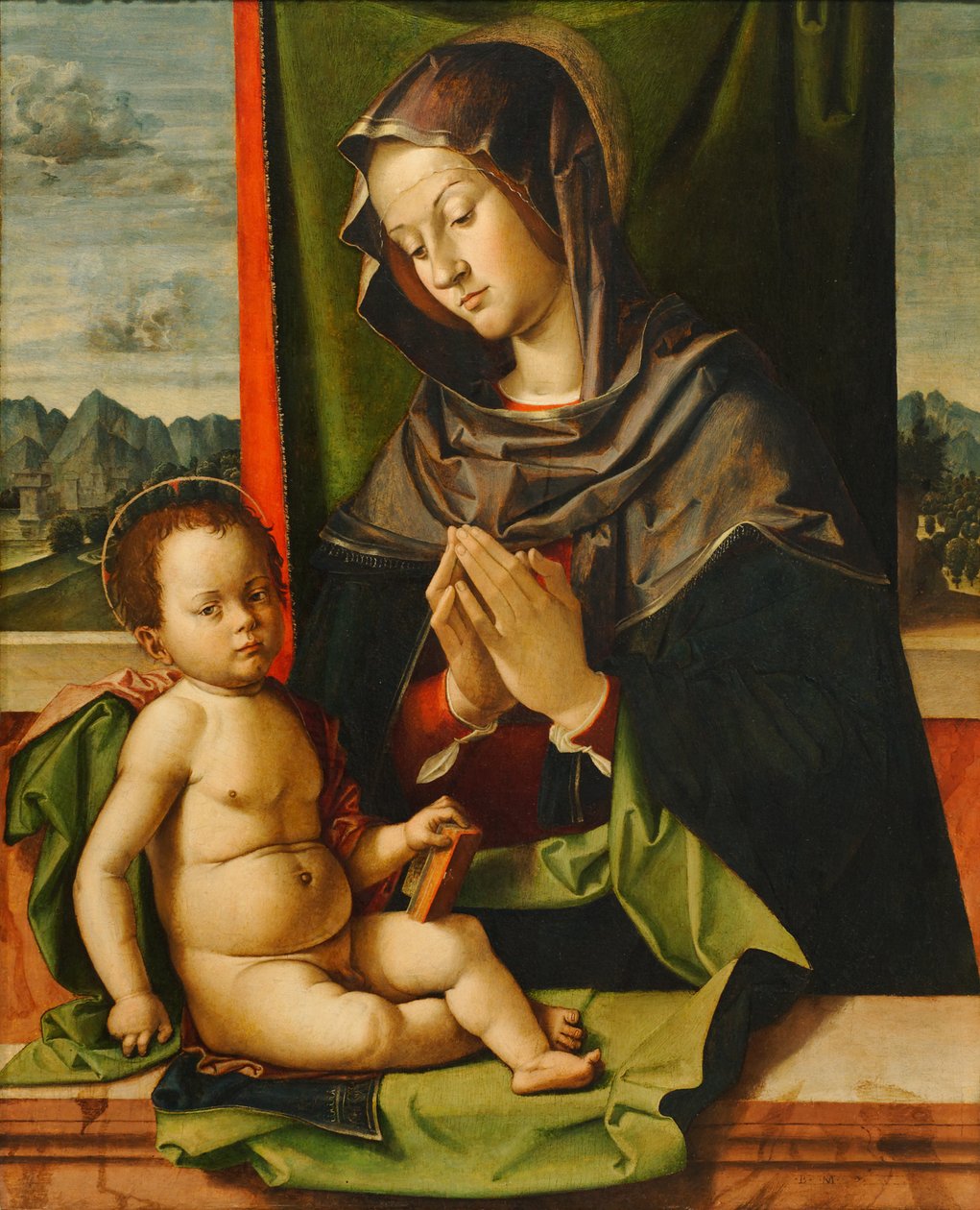 Jomfruen som tilber barnet av Bartolomeo Montagna