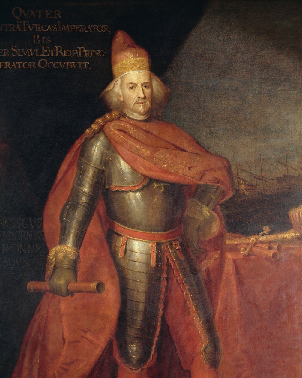 Portrett av Doge Francesco Morosini (1619-1694), kjent som Peloponnesiacus, maleri av Bartolomeo Nazzari (1699-1758), Detalj av Bartolomeo Nazzari