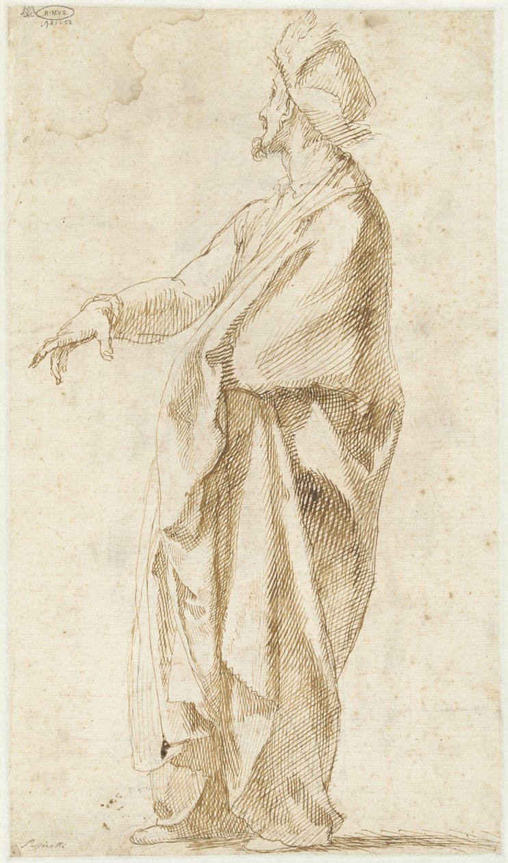 Drapert modell, en hånd utstrakt av Bartolomeo Passarotti