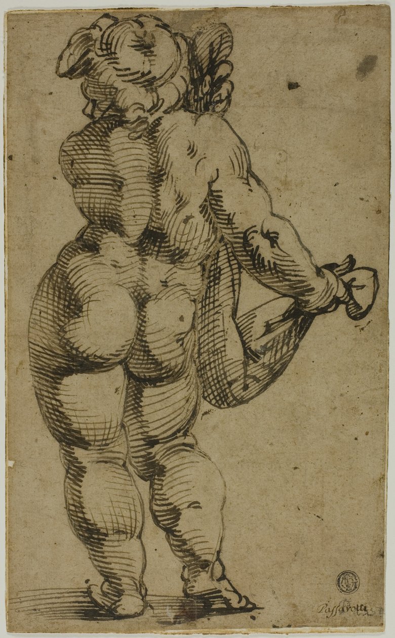 Stående Putto sett fra baksiden av Bartolomeo Passarotti