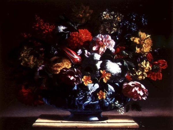 Stilleben av blomster i en urne av Bartolomeo Perez